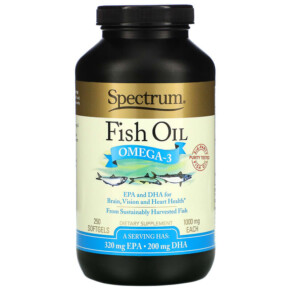 Thực phẩm chức năng Spectrum Essentials Fish Oil Omega-3 1.000 mg 250 Softgels 022506516250