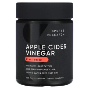 Thực phẩm chức năng Sports Research Apple Cider Vinegar 120 Veggie Capsules 023249012238