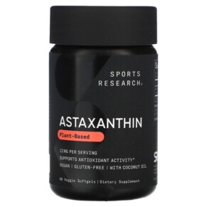 Thực phẩm chức năng Sports Research Astaxanthin 12 mg 60 Veggie Softgels 023249004554