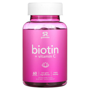 Thực phẩm chức năng Sports Research Biotin + Vitamin C Natural Berry 60 Gummies 023249013037