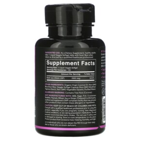 Thành phần vi chất của Sports Research Biotin with Coconut Oil 2.500 mcg 120 Veggie Softgels 023249011798