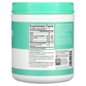 Thành phần vi chất của Sports Research Collagen Beauty Complex Marine Collagen Unflavored 5.75 oz (163 g) 023249013471