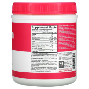 Thành phần vi chất của Sports Research Collagen Beauty Complex Marine Collagen Watermelon Yuzu 6.38 oz (181 g) 023249013457