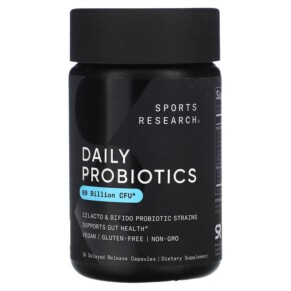 Thực phẩm chức năng Sports Research Daily Probiotics 60 Billion CFU 30 Delayed Release Capsules 023249090090