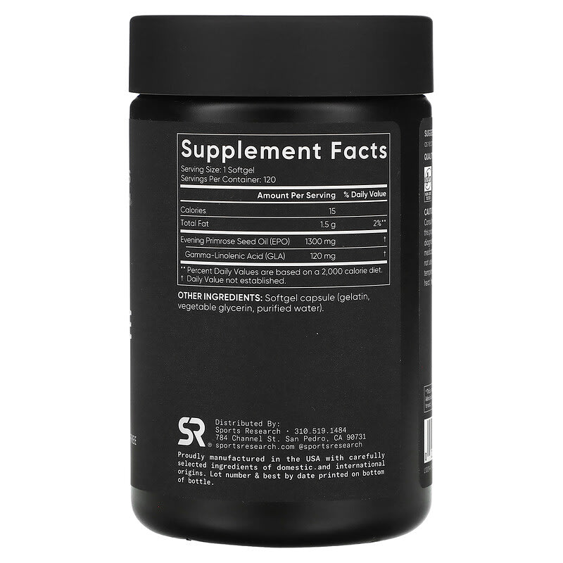 Sports Research Evening Primrose 1.300 mg 120 Softgels 2 Thành phần vi chất của Sports Research Evening Primrose 1.300 mg 120 Softgels 023249010074