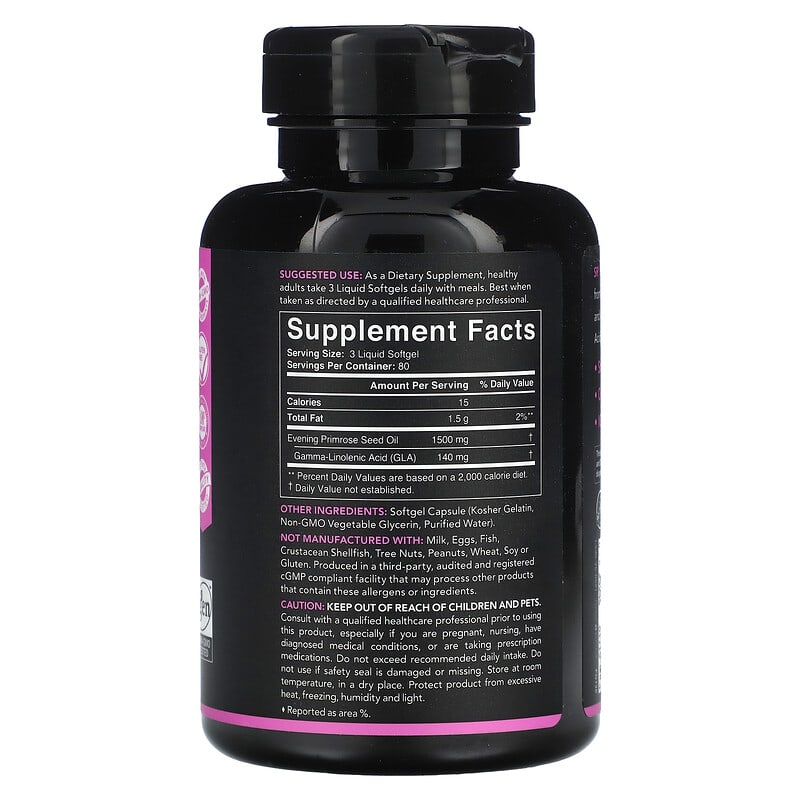 Sports Research Evening Primrose 500 mg 240 Softgels 2 Thành phần vi chất của Sports Research Evening Primrose 500 mg 240 Softgels 023249011194