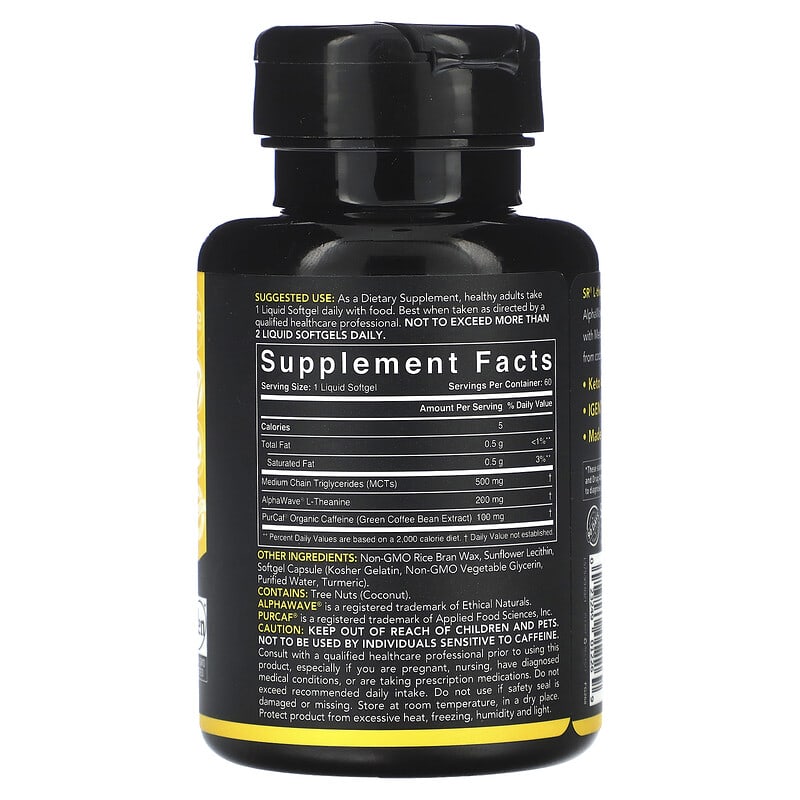Sports Research L-Theanine & Caffeine 2-in-1 Formula 60 Softgels 2 Thành phần vi chất của Sports Research L-Theanine & Caffeine 2-in-1 Formula 60 Softgels 023249012269