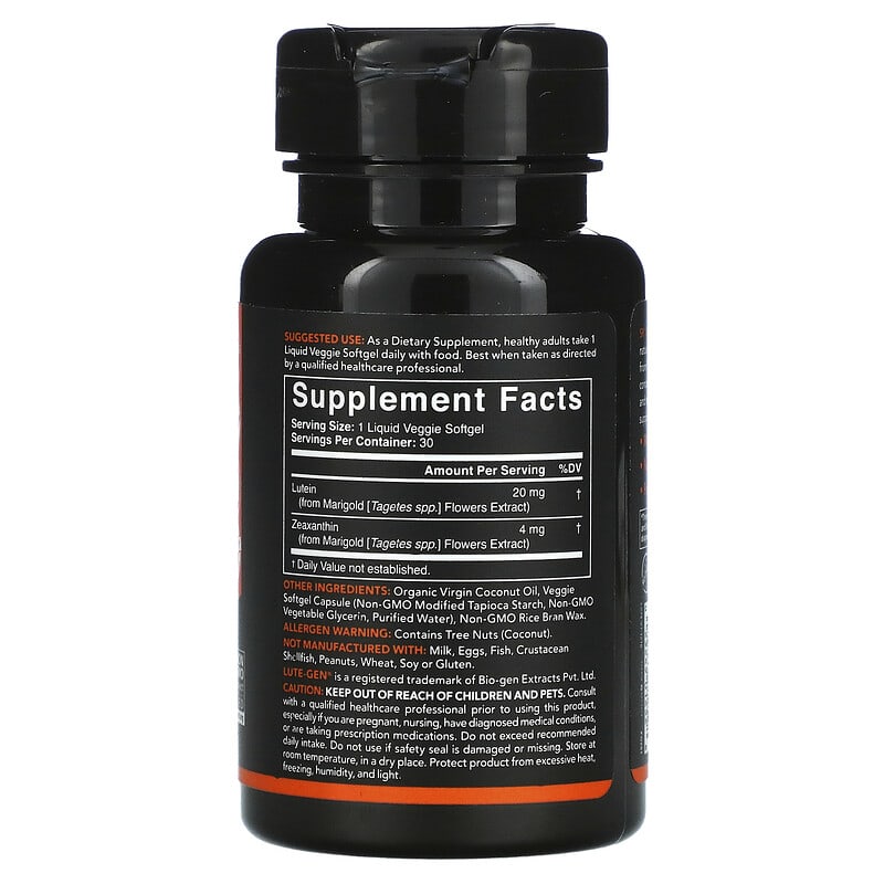 Sports Research Lutein + Zeaxanthin with Coconut Oil 30 Veggie Softgels 2 Thành phần vi chất của Sports Research Lutein + Zeaxanthin with Coconut Oil 30 Veggie Softgels 023249012528