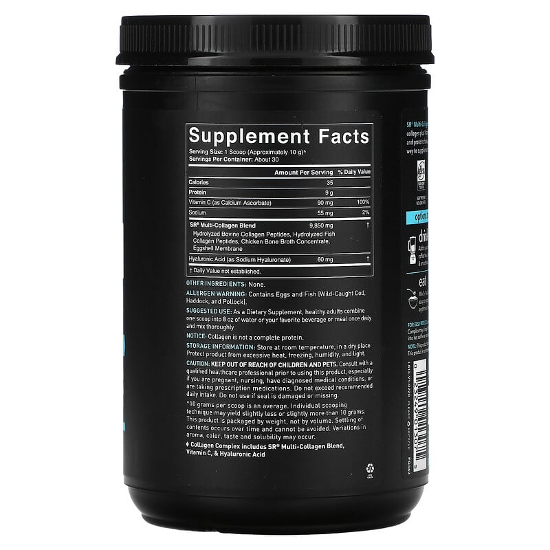Sports Research Multi Collagen Complex Unflavored 10.65 oz (302 g) 2 Thành phần vi chất của Sports Research Multi Collagen Complex Unflavored 10.65 oz (302 g) 023249013075