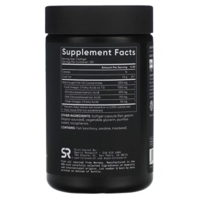 Thành phần vi chất của Sports Research Omega-3 Fish Oil Triple Strength 120 Softgels 023249091141