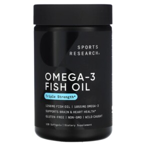 Thực phẩm chức năng Sports Research Omega-3 Fish Oil Triple Strength 120 Softgels 023249091141