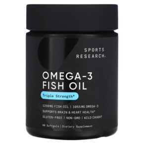 Thực phẩm chức năng Sports Research Omega-3 Fish Oil Triple Strength 60 Softgels 023249091134