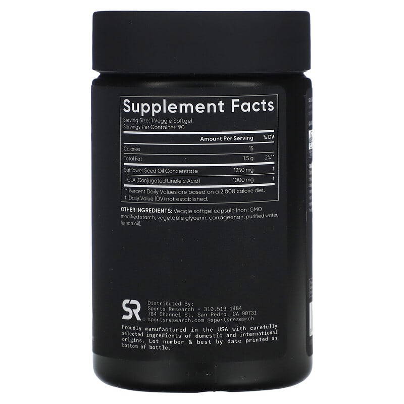 Sports Research Vegan CLA 1250 1.250 mg 90 Veggie Softgels 2 Thành phần vi chất của Sports Research Vegan CLA 1250 1.250 mg 90 Veggie Softgels 023249055679
