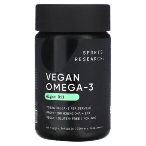 Thực phẩm chức năng Sports Research Vegan Omega-3 60 Veggie Softgels 023249011156