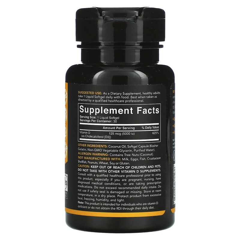 Sports Research Vitamin D3 125 mcg (5.000 IU) 30 Softgels 2 Thành phần vi chất của Sports Research Vitamin D3 125 mcg (5.000 IU) 30 Softgels 023249010142