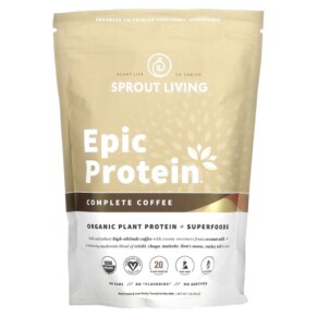Thực phẩm chức năng Sprout Living Epic Protein Organic Plant Protein + Superfoods Complete Coffee 1 lb (456 g) 852457007763