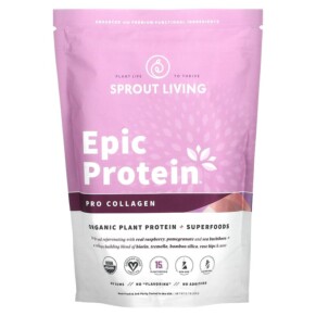 Thực phẩm chức năng Sprout Living Epic Protein Organic Plant Protein + Superfoods Pro Collagen 0.7 lb (336 g) 852457007756