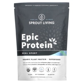 Thực phẩm chức năng Sprout Living Epic Protein Organic Plant Protein + Superfoods Real Sport 1 lb (456 g) 852457007749