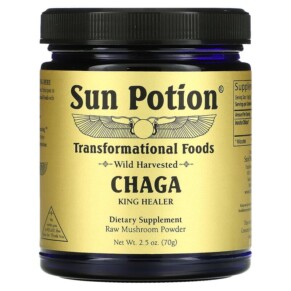Thực phẩm chức năng Sun Potion Chaga Raw Mushroom Powder Wild Harvested 2.5 oz (70 g) 850001146043