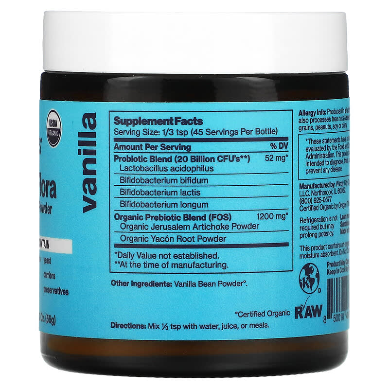 Sunbiotics Friendlier Flora Probiotic & Prebiotic Powder Vanilla 2 oz (56 g) 2 Thành phần vi chất của Sunbiotics Friendlier Flora Probiotic & Prebiotic Powder Vanilla 2 oz (56 g) 850018464956