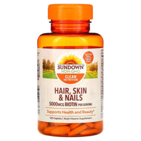 Thực phẩm chức năng Sundown Naturals Hair Skin & Nails 120 Caplets 030768075842