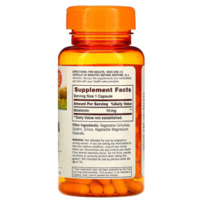 Thành phần vi chất của Sundown Naturals Melatonin 10 mg 90 Capsules 030768194840