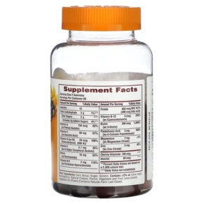 Thành phần vi chất của Sundown Naturals Multivitamin Gummies Grape Orange & Cherry Flavored 120 Gummies 030768304171