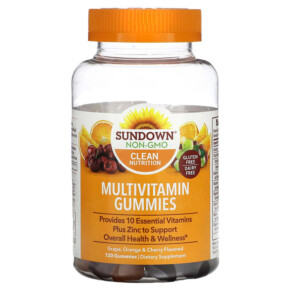 Thực phẩm chức năng Sundown Naturals Multivitamin Gummies Grape Orange & Cherry Flavored 120 Gummies 030768304171