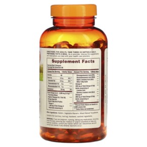 Thành phần vi chất của Sundown Naturals Omega 3-6-9 Flax Fish & Borage Oils 200 Softgels 030768644277