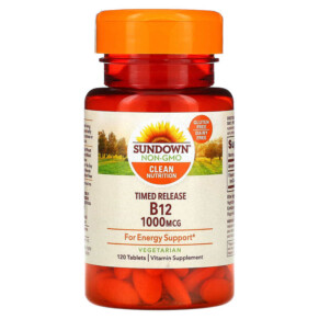 Thực phẩm chức năng Sundown Naturals Time Release Vitamin B12 1.000 mcg 120 Tablets 030768035457