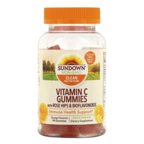 Thực phẩm chức năng Sundown Naturals Vitamin C Gummies with Rose Hips & Bioflavonoids Orange Flavored 90 Gummies 030768533007