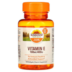 Thực phẩm chức năng Sundown Naturals Vitamin E 180 mg (400 IU) 100 Softgels 030768032685