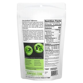 Thành phần vi chất của Sunfood Broken Cell Wall Chlorella Tablets 250 mg 452 Tablets 4 oz (113 g) 803813010637