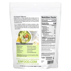 Thành phần vi chất của Sunfood Organic Moringa Powder 8 oz (227 g) 803813101052