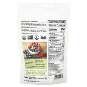 Thành phần vi chất của Sunfood Organic Superfood Smoothie Mix Chocolate 8 oz (227 g) 803813101571