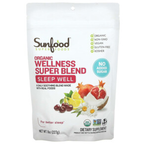 Thực phẩm chức năng Sunfood Organic Wellness Super Blend Sleep Well 8 oz (227 g) 803813102905