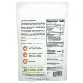 Thành phần vi chất của Sunfood Organic Wellness Super Blend Stress Less 8 oz (227 g) 803813102912