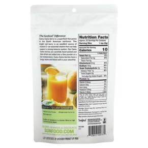 Thành phần vi chất của Sunfood Raw Organic Camu Camu Powder 3.5 oz (100 g) 803813200731