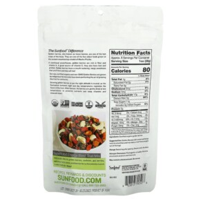 Thành phần vi chất của Sunfood Raw Organic Golden Berries 8 oz (227 g) 803813790508