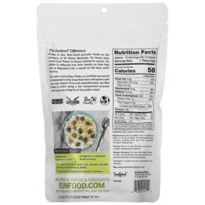 Thành phần vi chất của Sunfood Raw Wild-Crafted Bee Pollen 8 oz (227 g) 803813101212