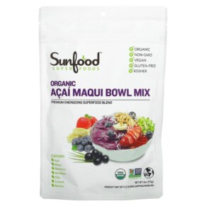 Thực phẩm chức năng Sunfood Superfoods Organic Acai Maqui Bowl Mix 6 oz (170 g) 803813101700