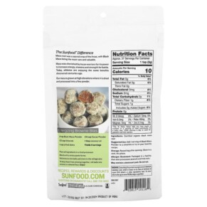 Thành phần vi chất của Sunfood Superfoods Organic Black Maca Powder 4 oz (113 g) 803813101182