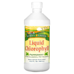 Thực phẩm chức năng Sunny Green Liquid Chlorophyll Peppermint 100 mg 16.2 fl oz (480 ml) 632651560000