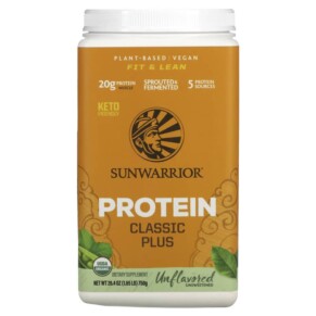 Thực phẩm chức năng Sunwarrior Classic Plus Protein Plant Based Unflavored 1.65 lb (750 g) 814784024196