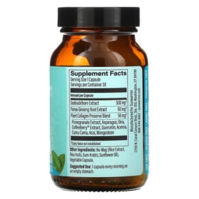 Thành phần vi chất của Sunwarrior Plant-Based Collagen Restore & Protect 30 Vegan Capsules 814784028507