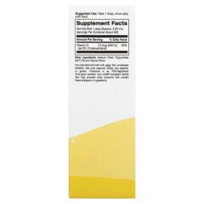 Thành phần vi chất của Super Nutrition Kid’s Liquid Vitamin D3 No Alcohol Grape 10 mcg (400 IU) 1 fl oz (30 ml) 898220021970