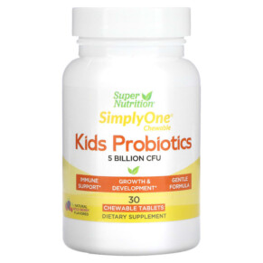 Thực phẩm chức năng Super Nutrition Kid’s Probiotics Wild Berry Flavor 5 Billion CFU 30 Chewable Tablets 898220021802