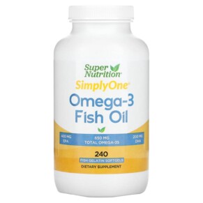Thực phẩm chức năng Super Nutrition Omega-3 Fish Oil 1.000 mg 240 Fish Softgels 898220021413