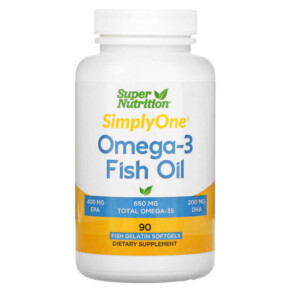 Thực phẩm chức năng Super Nutrition Omega-3 Fish Oils 1.000 mg 90 Fish Softgels 898220021406