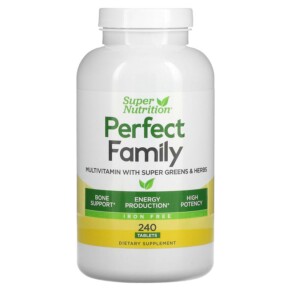 Thực phẩm chức năng Super Nutrition Perfect Family Multivitamin with Super Greens & Herbs Iron Free 240 Tablets 033739002328
